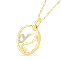 10K Yellow Gold Leo Diamond Pendant