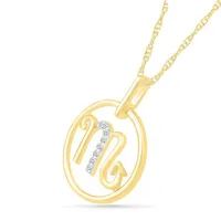 10K Yellow Gold Scorpio Diamond Pendant