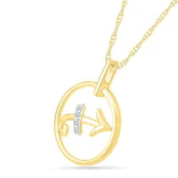 10K Yellow Gold Sagittarius Diamond Pendant