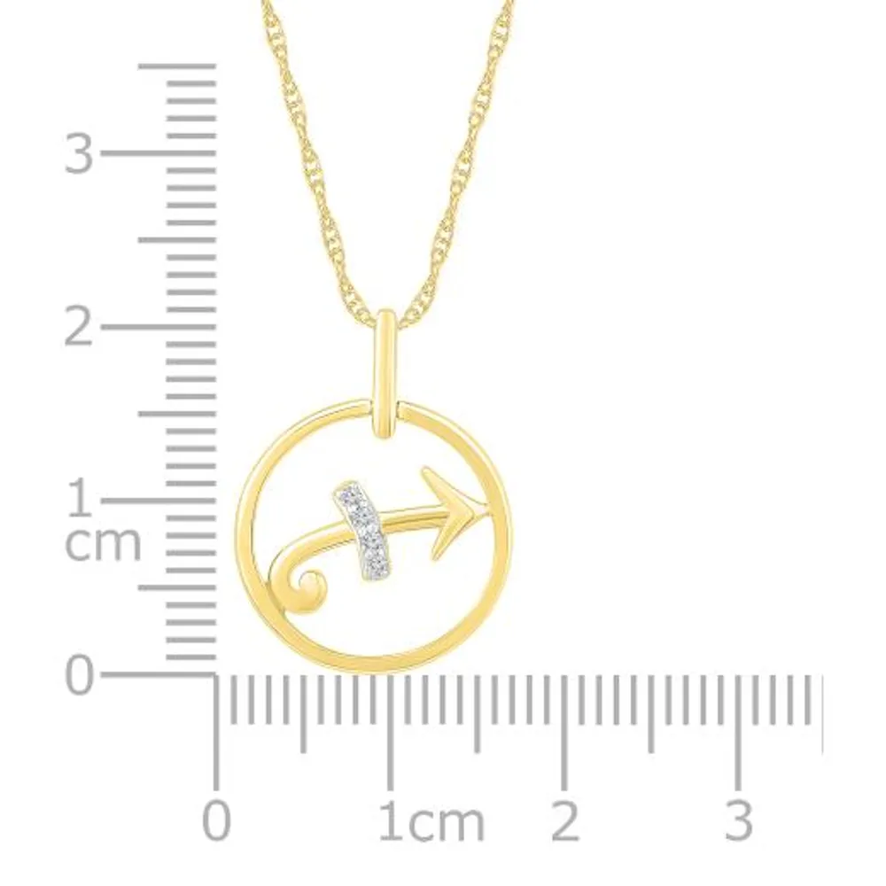 10K Yellow Gold Sagittarius Diamond Pendant