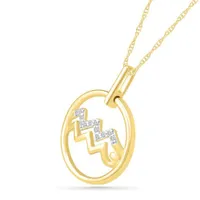 10K Yellow Gold Aquarius Diamond Pendant