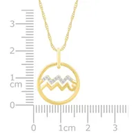 10K Yellow Gold Aquarius Diamond Pendant