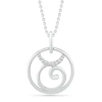 Sterling Silver Taurus Diamond Pendant