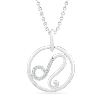 Sterling Silver Leo Diamond Pendant