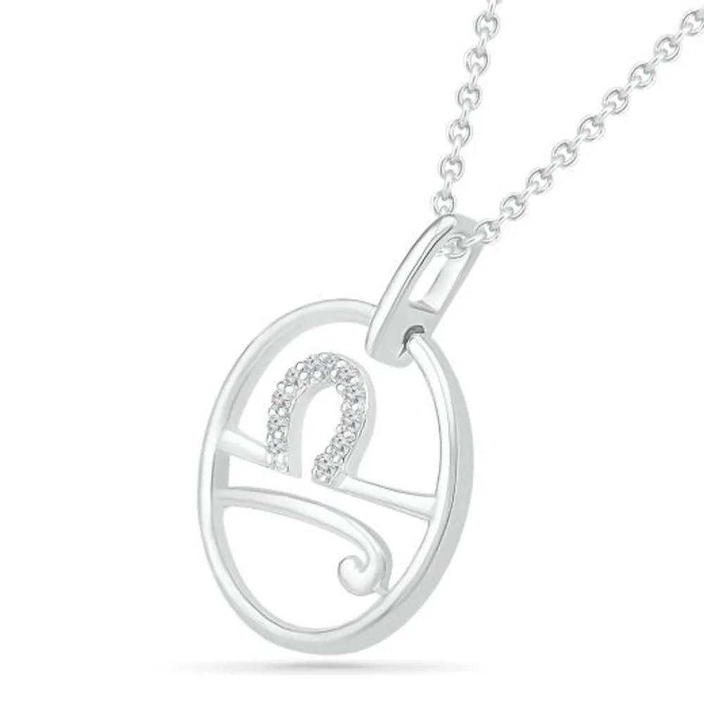 Sterling Silver Libra Diamond Pendant