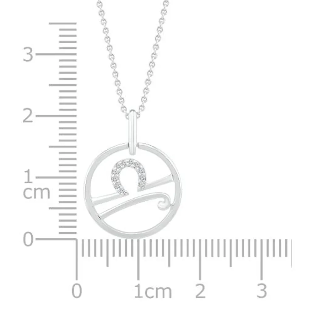 Sterling Silver Libra Diamond Pendant