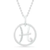 Sterling Silver Pisces Diamond Pendant