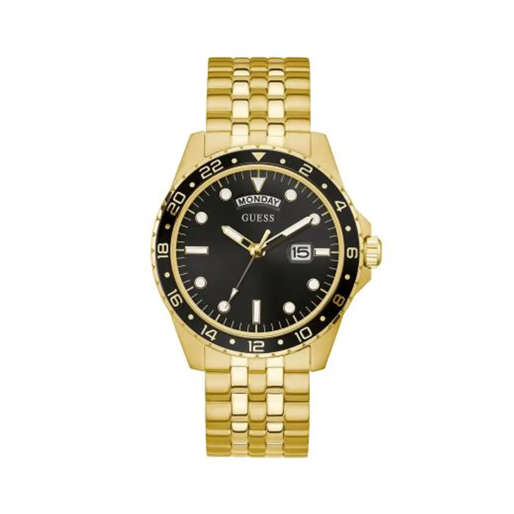 Guess Men's Stainless Steel Gold-Tone Analog Watch