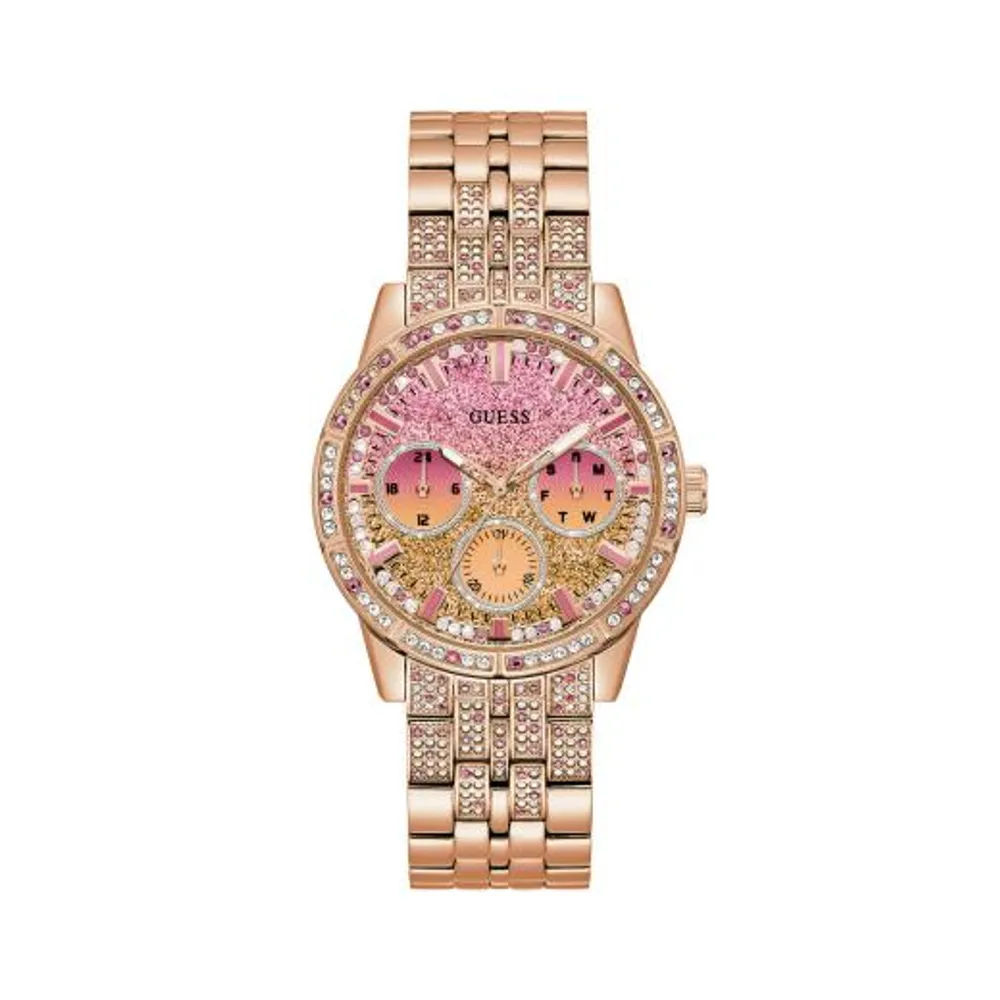 Women's Stainless Steel Rose Gold-Tone Multifunction Guess Watch