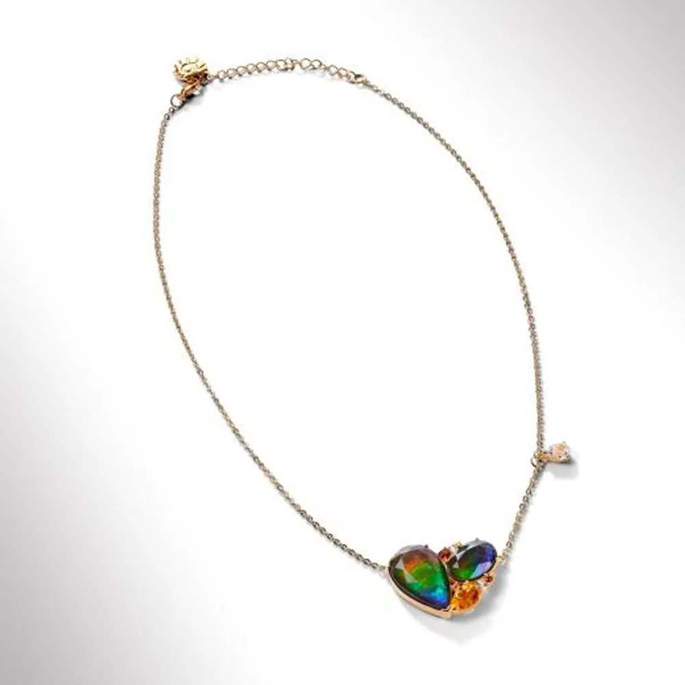 KORITE RADIANT Sterling Silver 18K Gold Plated Ammolite