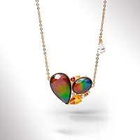 KORITE RADIANT Sterling Silver 18K Gold Plated Ammolite