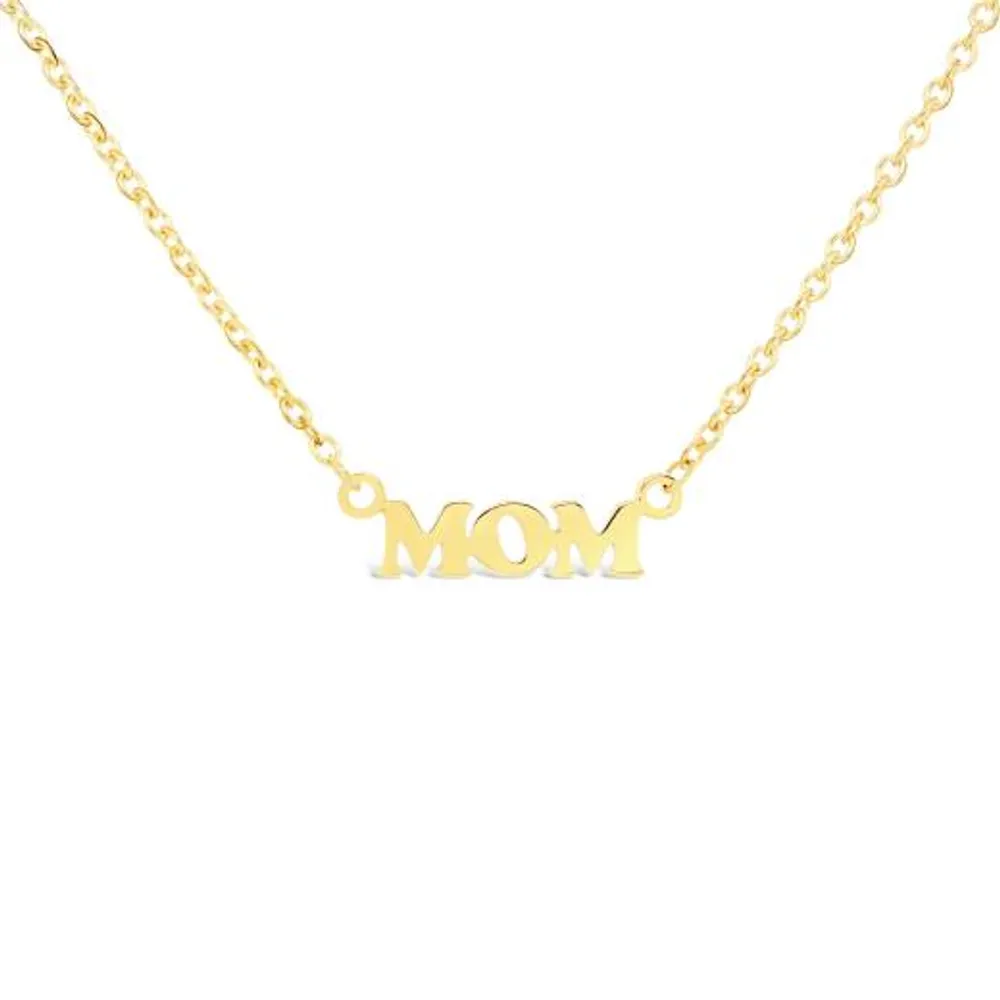 Engravable, 1.25 inch 14k Gold Diamond MUM Horizontal Name Bar Necklac -  Sandy Steven Engravers