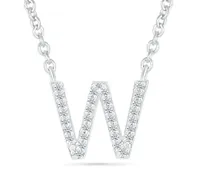 Diamond Addiction Sterling Silver & Diamond "W" Initial Necklace