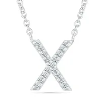 Diamond Addiction Sterling Silver & Diamond "X" Initial Necklace