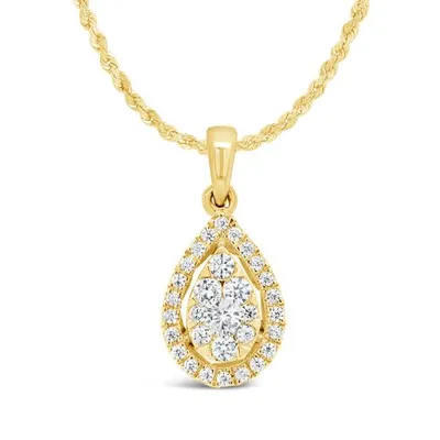 10K Yellow Gold 0.25CTW Diamond Pear Shaped Pendant