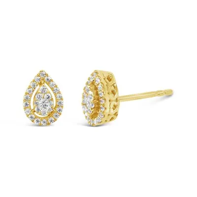 10K Yellow Gold 0.25CTW Diamond Pear Shaped Earrings