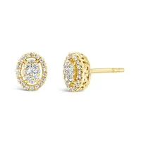 10K Yellow Gold 0.25CTW Oval Diamond Earrings
