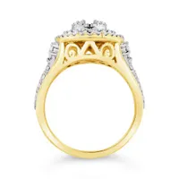 10K Yellow Gold 1.00CTW Diamond Oval Shaped Fashion Ring