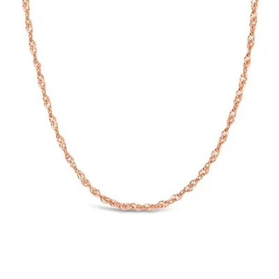 10K Rose Gold 18" 1.45mm Singapore Chain