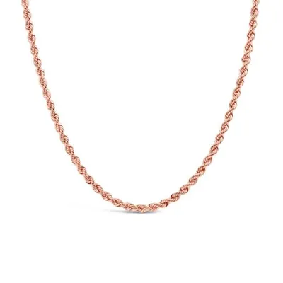 10K Rose Gold 20" 2.7mm Hollow Rope Chain