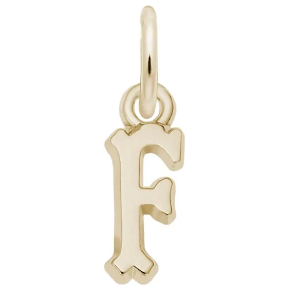 10K Yellow Gold Initial F Pendant