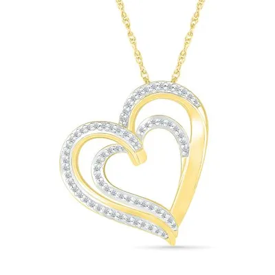 10K Gold 0.18CTW Diamond Heart Pendant