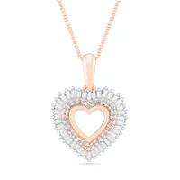 10K Rose Gold 0.29CTW Diamond Heart Pendant