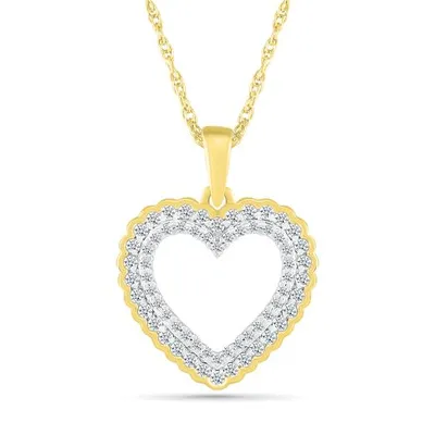 10K Yellow Gold 0.29CTW Diamond Heart Pendant