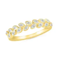 10K Yellow Gold & Diamond Leaf Ring