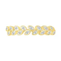 10K Yellow Gold & Diamond Leaf Ring