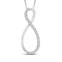 Sterling Silver 0.10CTW Diamond Infinity Pendant