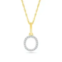 10K Yellow Gold & Diamond "O" Initial Pendant