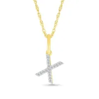 10K Yellow Gold & Diamond "X" Initial Pendant