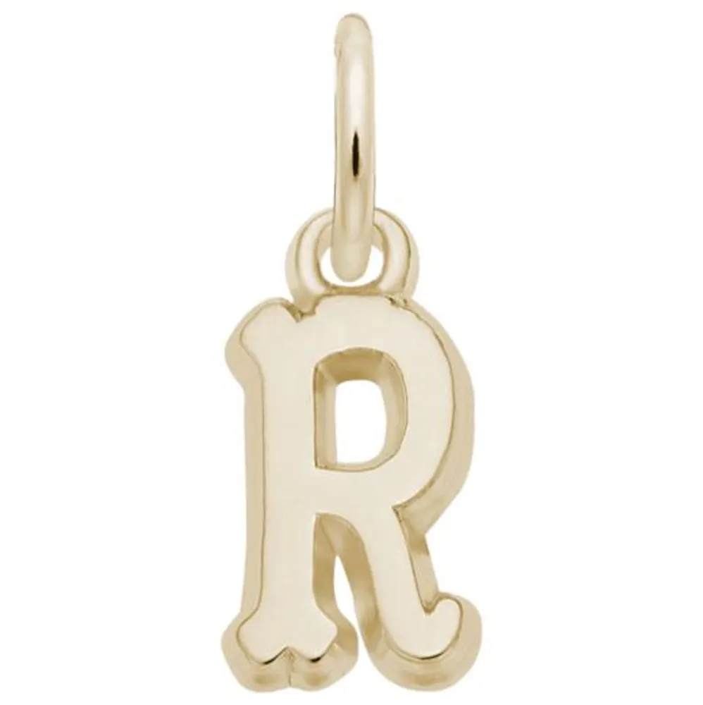 10K Yellow Gold Initial R Pendant