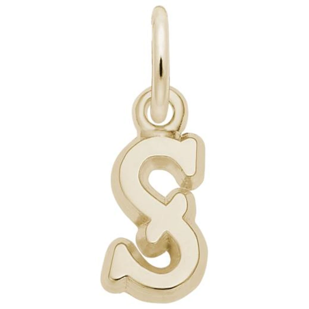 10K Yellow Gold Initial S Pendant