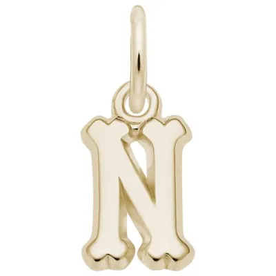 10K Yellow Gold Initial N Pendant