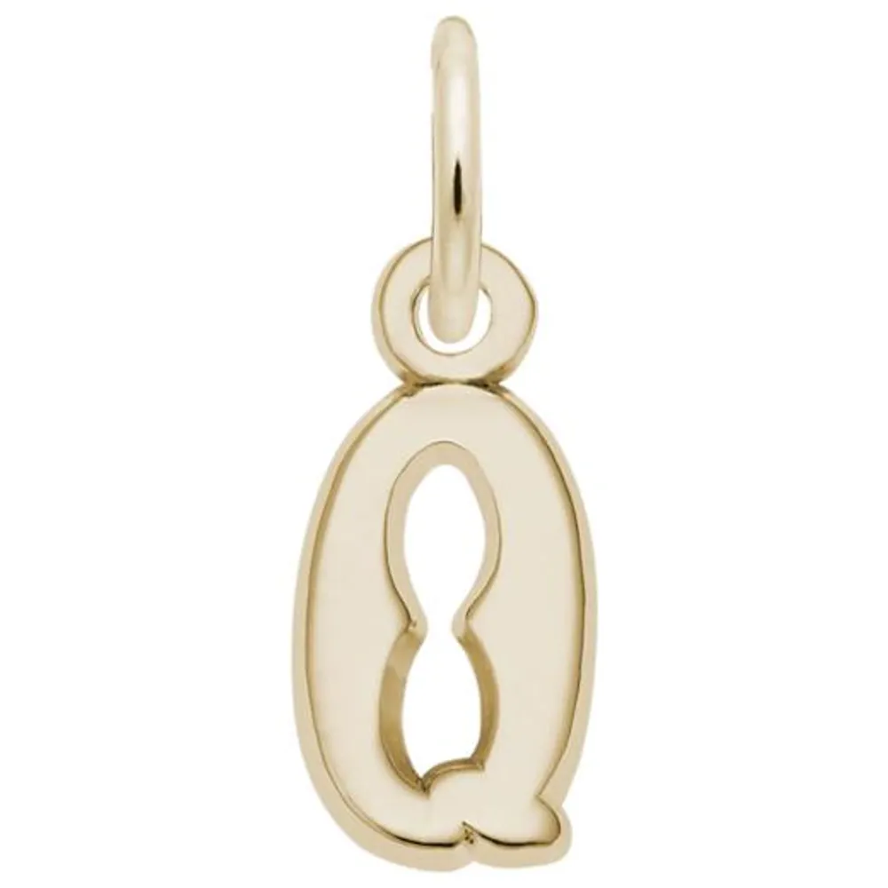 10K Yellow Gold Initial Q Pendant