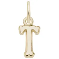 10K Yellow Gold Initial T Pendant