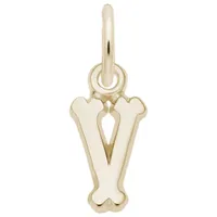 10K Yellow Gold Initial V Pendant