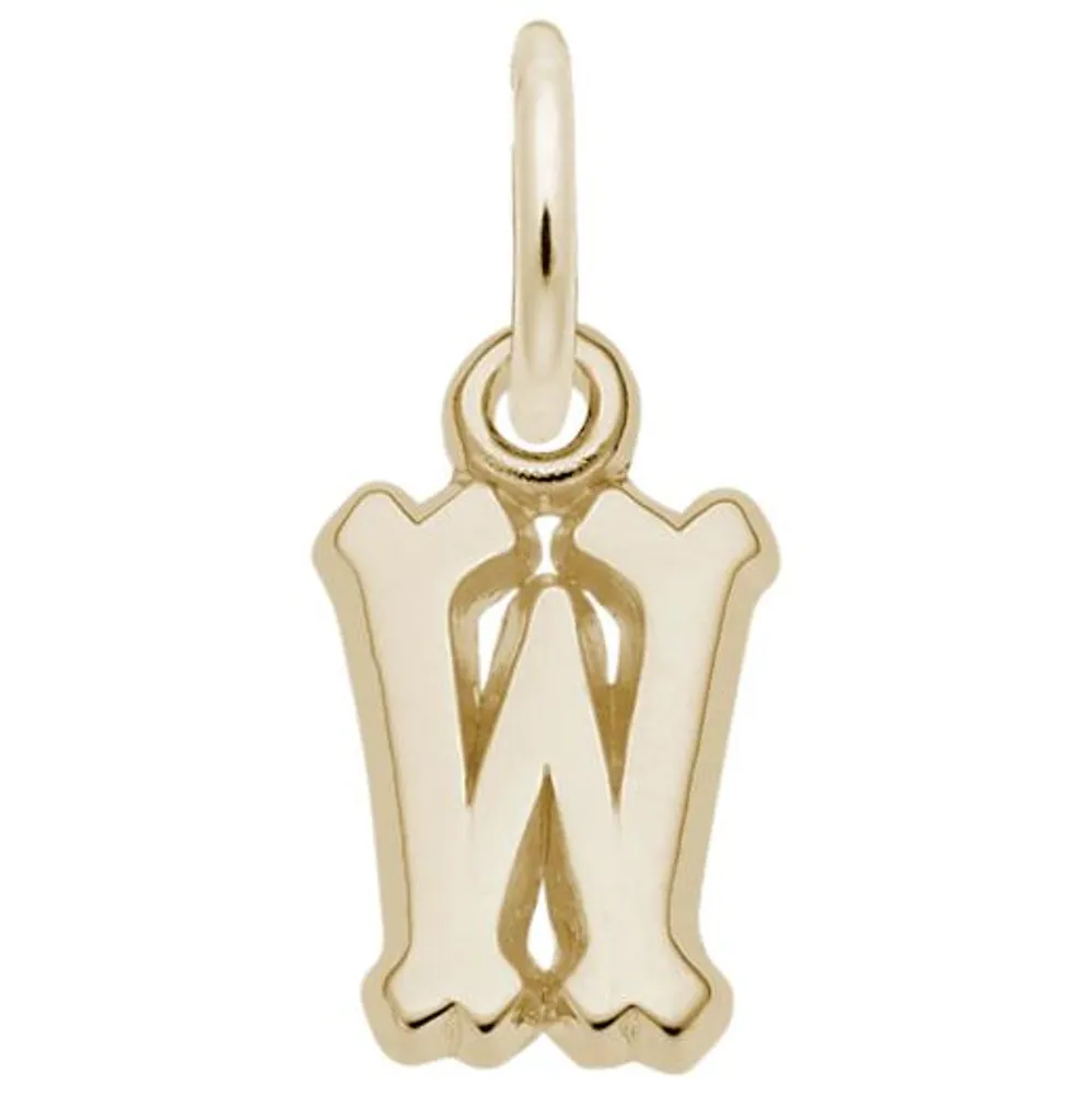 10K Yellow Gold Initial W Pendant