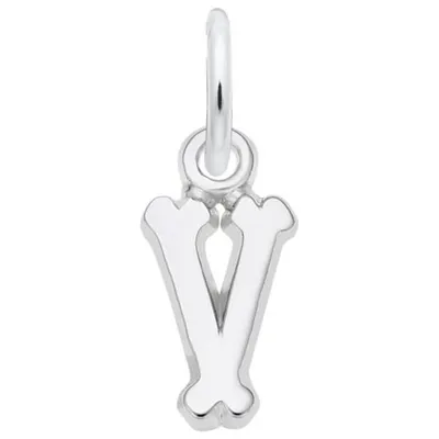 Sterling Silver Initial V Pendant