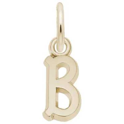 Sterling Silver Yellow Gold Plated Initial B Pendant