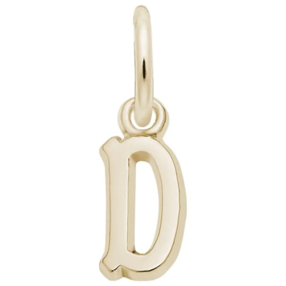 Sterling Silver Yellow Gold Plated Initial D Pendant