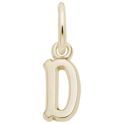 Sterling Silver Yellow Gold Plated Initial D Pendant