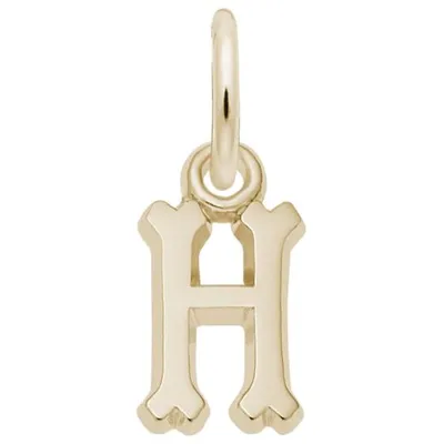 Sterling Silver Yellow Gold Plated Initial H Pendant
