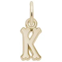 Sterling Silver Yellow Gold Plated Initial K Pendant