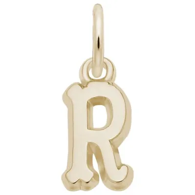 Sterling Silver Yellow Gold Plated Initial R Pendant