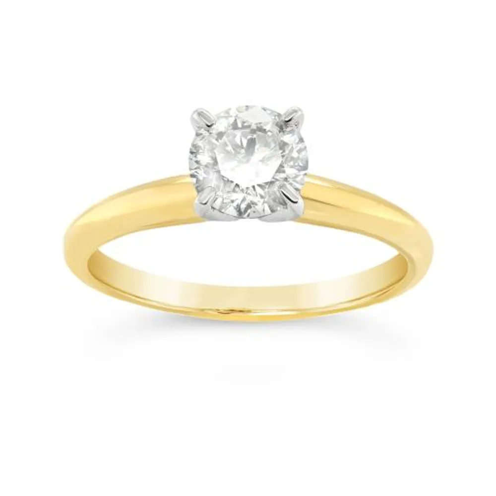 Glacier Fire 14K Gold 1.00CT Diamond Solitaire Ring