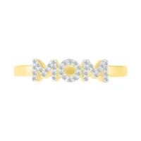 10K Yellow Gold Diamond Mom Ring