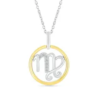 Sterling Silver & 10K Yellow Gold Diamond Virgo Pendant